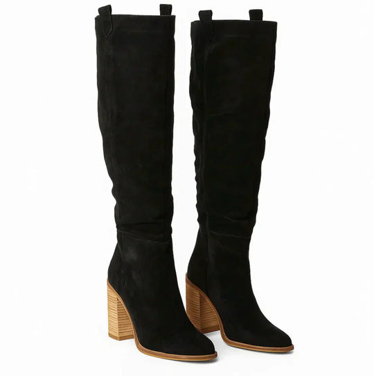 SUEVIRA™ | SUEDE BLOCK HEEL BOOTS