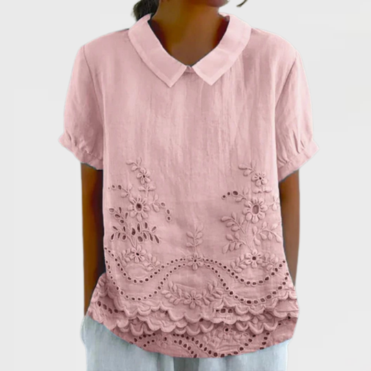 Lily | Floral Embroidered Blouse