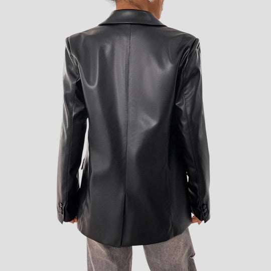 Women’s Oversized Black Blazer Jacket – Relaxed Fit