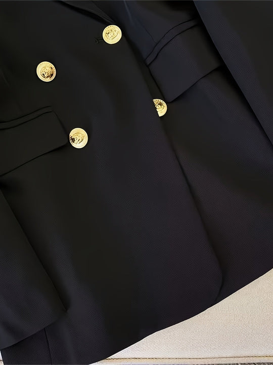 Women’s Tailored Double-Breasted Blazer – All-Season Formal Wear