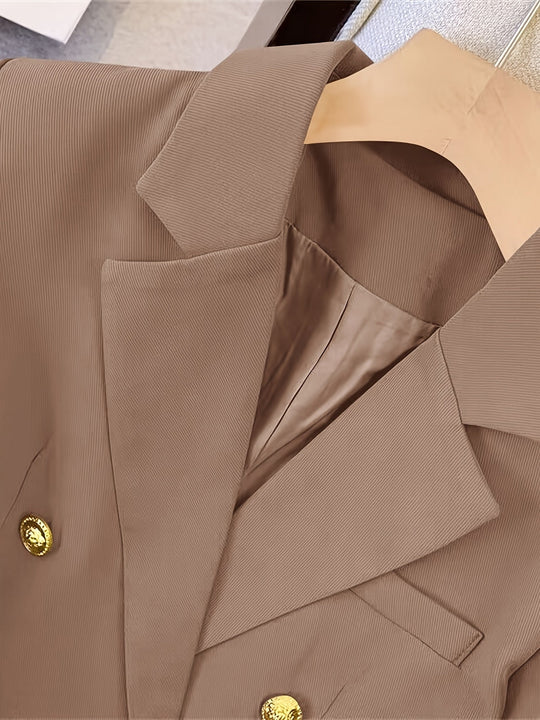 Women’s Tailored Double-Breasted Blazer – All-Season Formal Wear