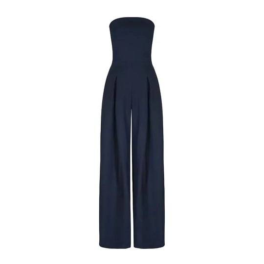 Women’s Tube Jumpsuit with Waist Sculpting Corset Effect – Elegant Slim Fit