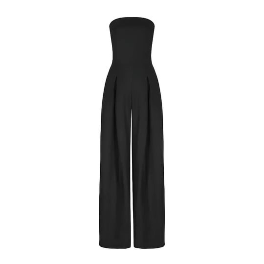 Women’s Tube Jumpsuit with Waist Sculpting Corset Effect – Elegant Slim Fit