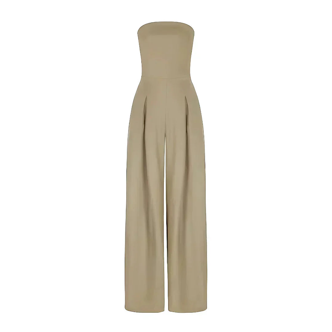 Women’s Tube Jumpsuit with Waist Sculpting Corset Effect – Elegant Slim Fit