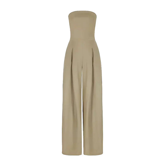 Women’s Tube Jumpsuit with Waist Sculpting Corset Effect – Elegant Slim Fit