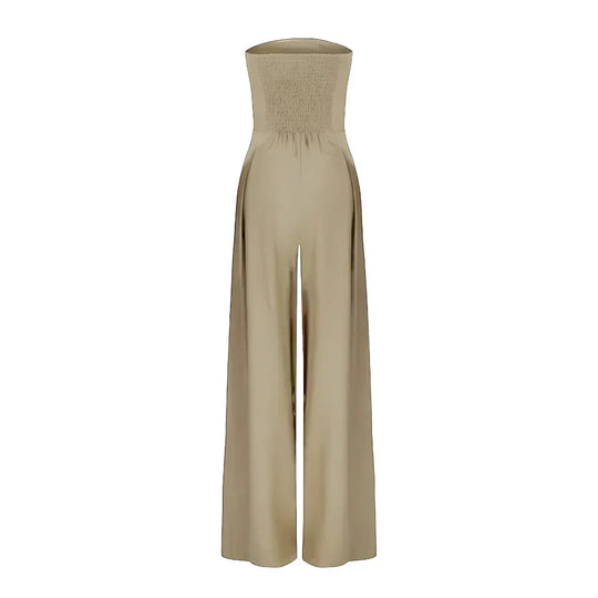 Women’s Tube Jumpsuit with Waist Sculpting Corset Effect – Elegant Slim Fit